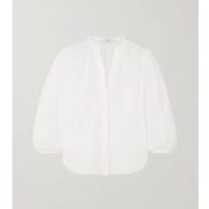 VINCE White Blouse with Puff Sleeves